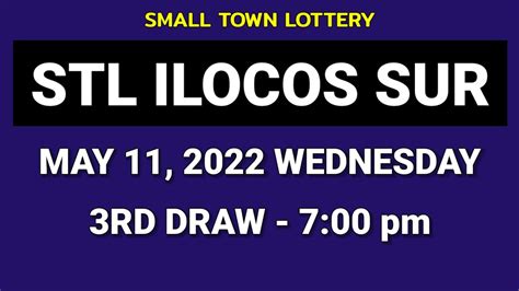 stl ilocos sur 3rd draw today|STL ILOCOS SUR .